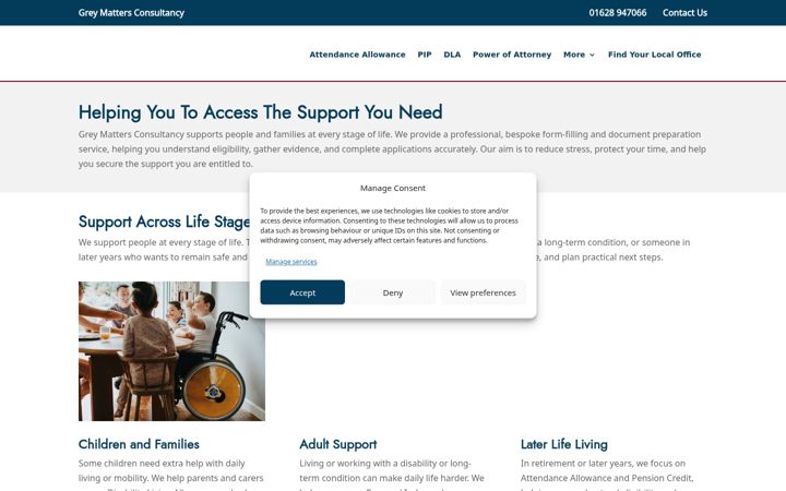 Screenshot of grey-matters-consultancy.com