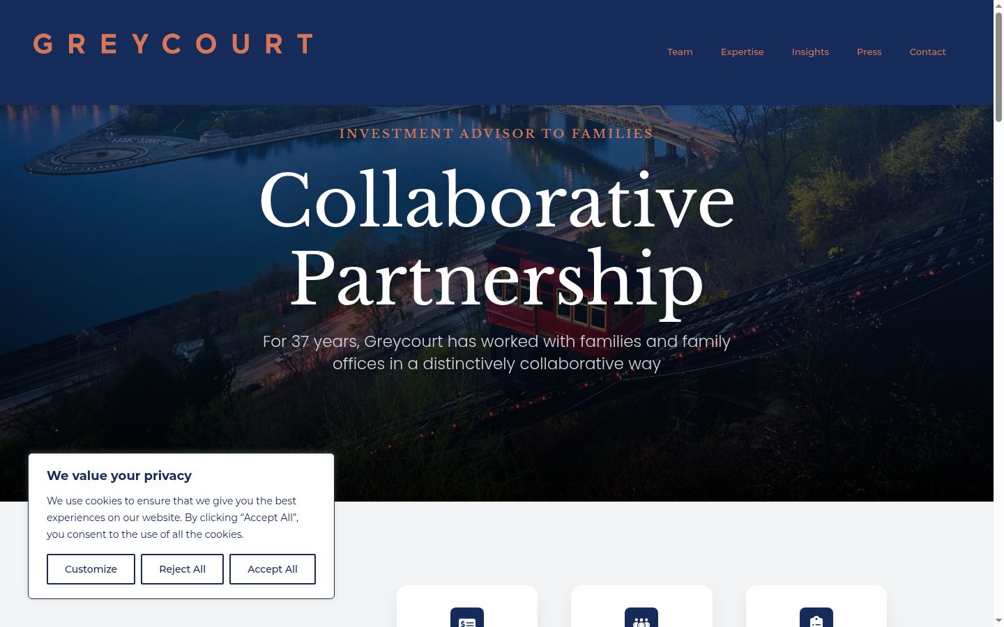 Screenshot of the consent banner shown before any interaction