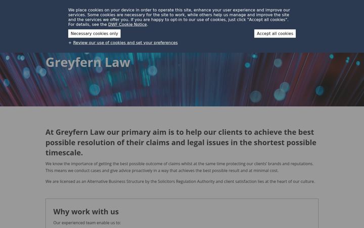 Screenshot of greyfernlaw.com