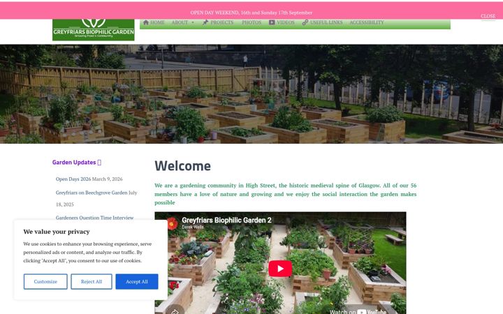 Screenshot of greyfriarsgardenglasgow.co.uk