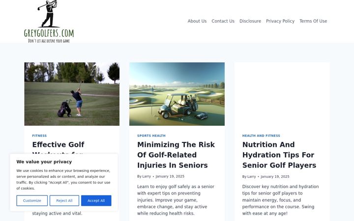 Screenshot of greygolfers.com