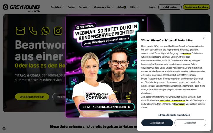 Screenshot stránky greyhound-software.com