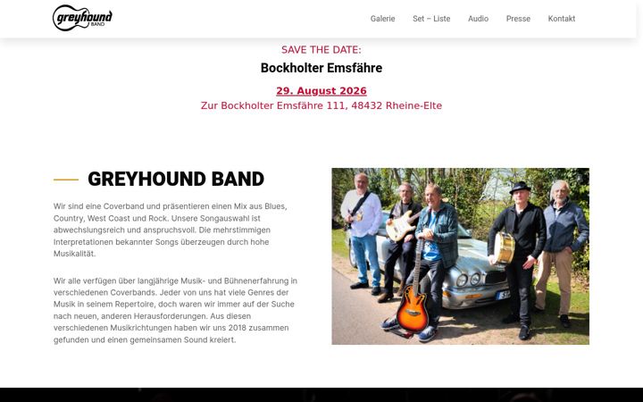 Screenshot of greyhoundband.de