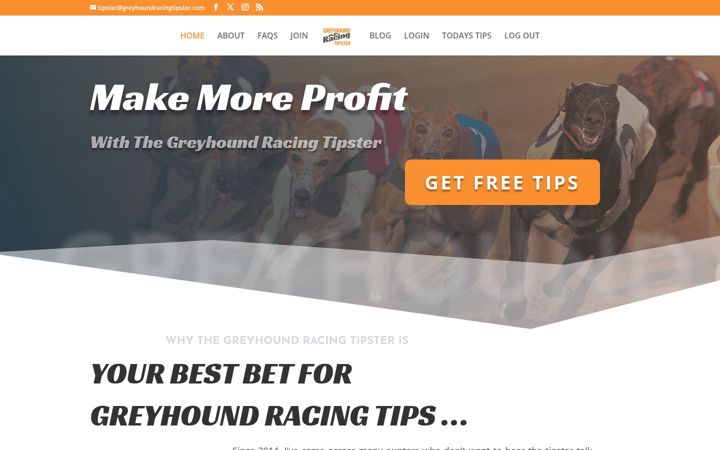 Screenshot of greyhoundracingtipster.com