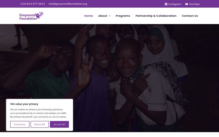 Screenshot of greymondfoundation.org