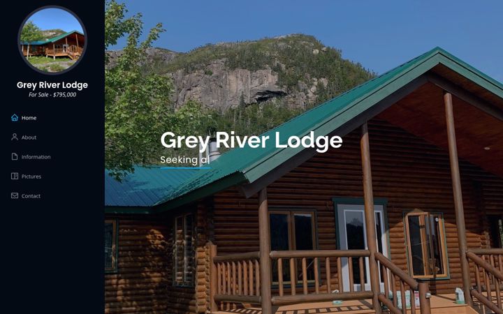 Screenshot of greyriverlodge.com