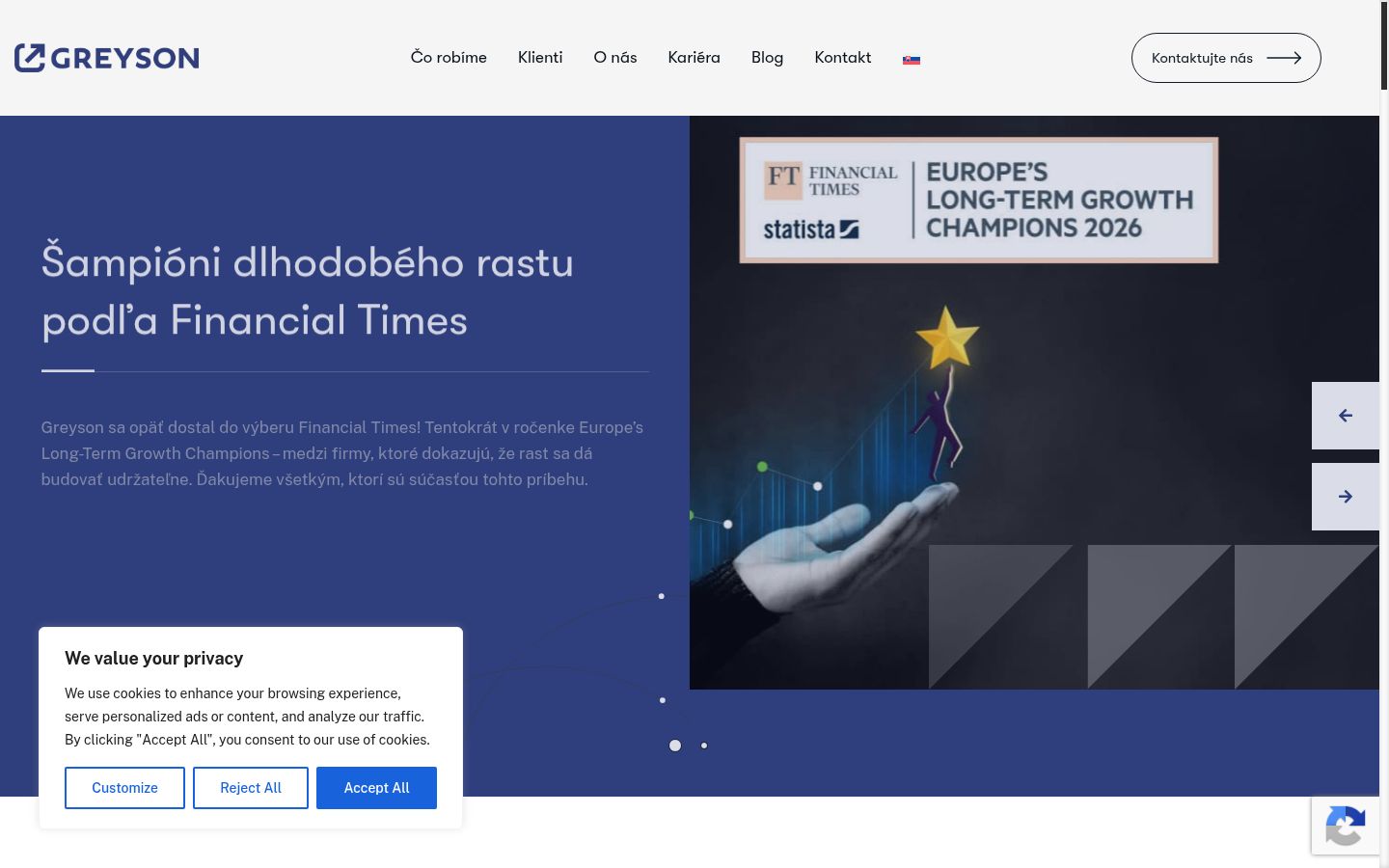 Captura de ecrã do banner de consentimento apresentado antes de qualquer interação