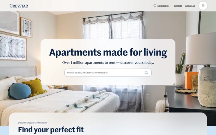 Screenshot of greystar.com