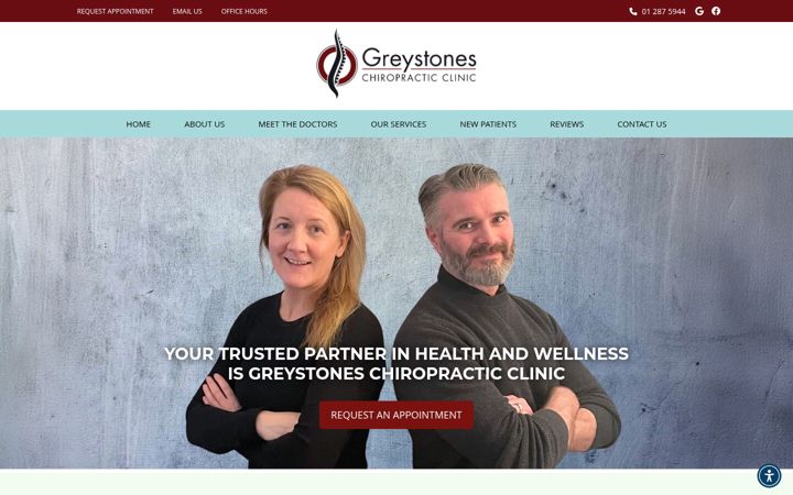 Screenshot of greystoneschiropractic.ie