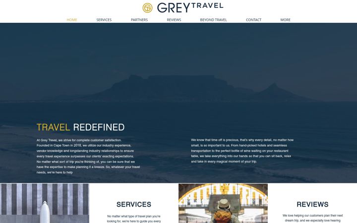 Screenshot of greytravel.co.za