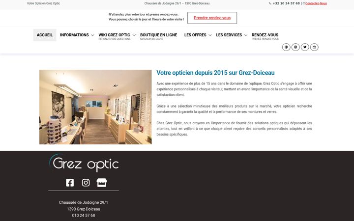 Screenshot of grezoptic.be