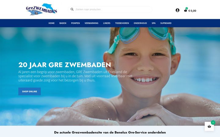 Screenshot of grezwembaden.nl