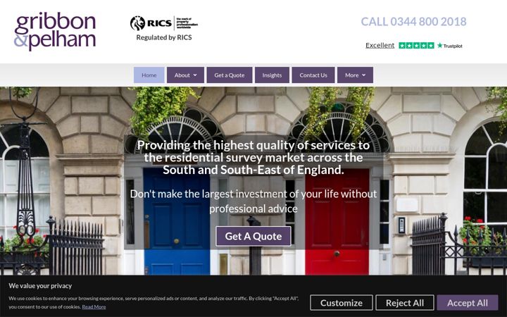 Screenshot of gribbonandpelham.co.uk