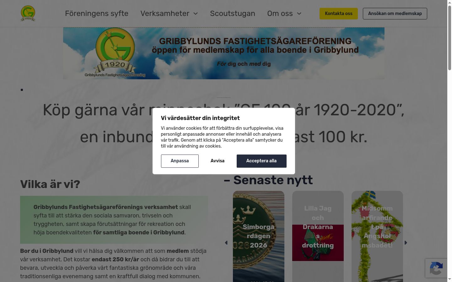 Screenshot tal-banner tal-kunsens muri qabel kwalunkwe interazzjoni