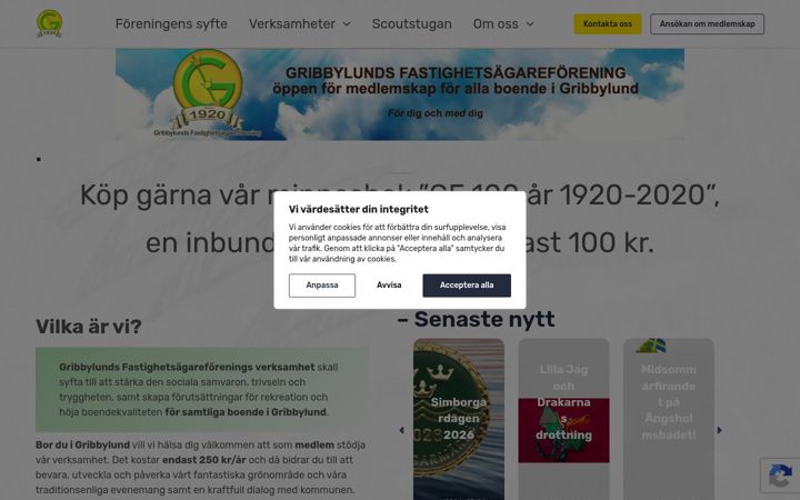 Screenshot of gribbylund.se