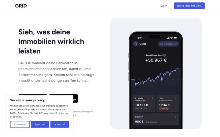 Capture d'écran de gridapp.ai