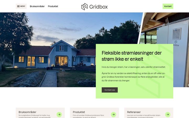 Screenshot of gridbox.no