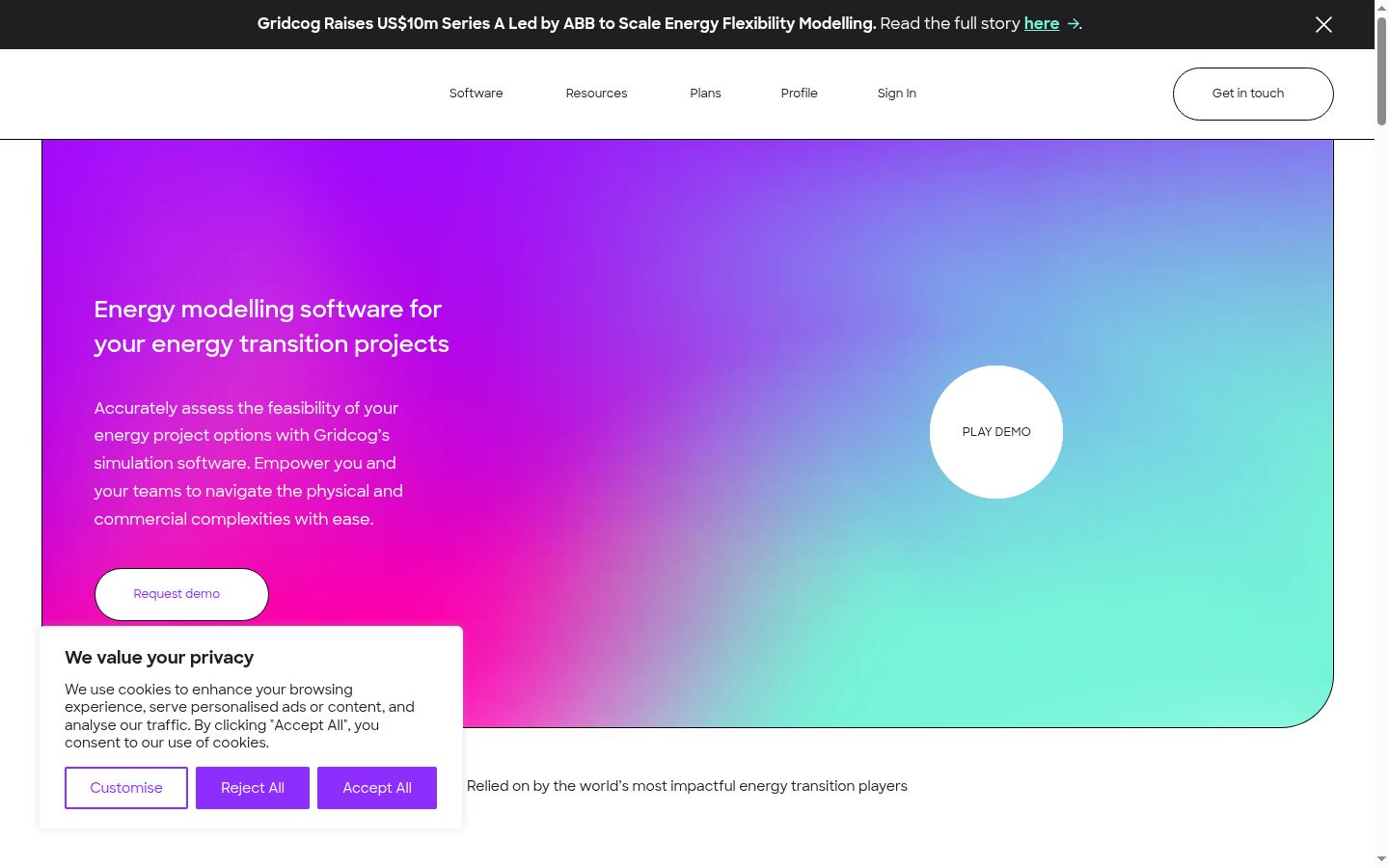 Screenshot of the consent banner shown before any interaction