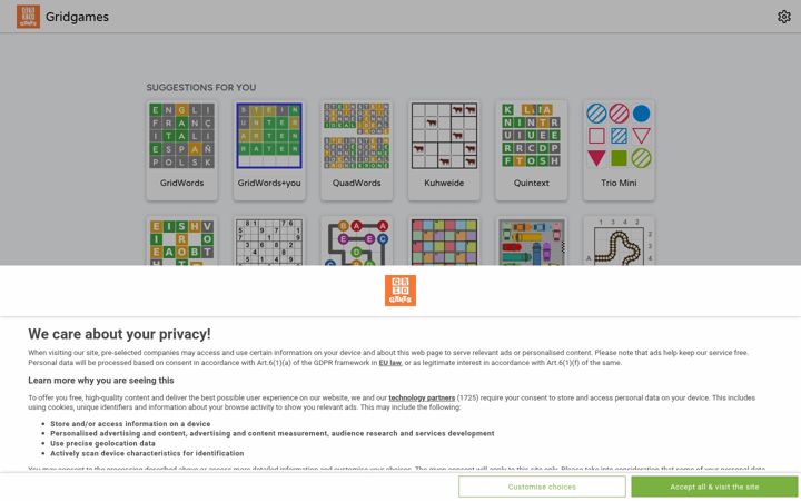 Screenshot of gridgames.app
