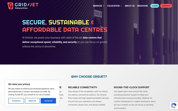 Screenshot of gridjet.co.uk