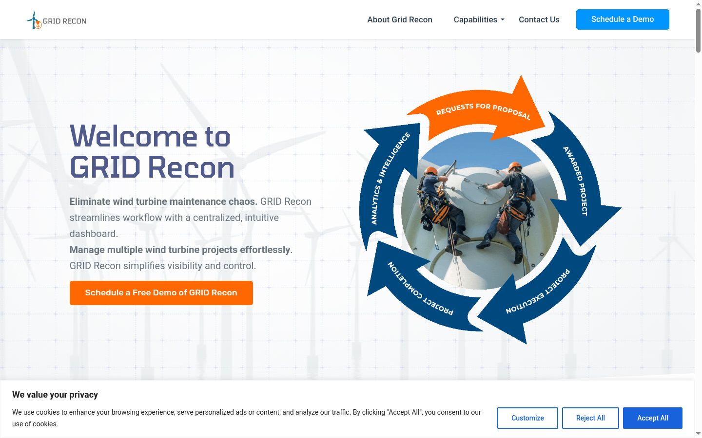 Screenshot of the consent banner shown before any interaction