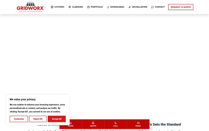 Screenshot of gridworxwalls.com