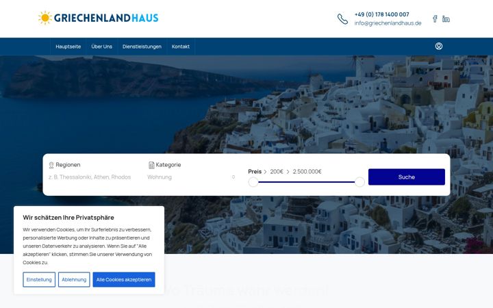 Screenshot of griechenlandhaus.de