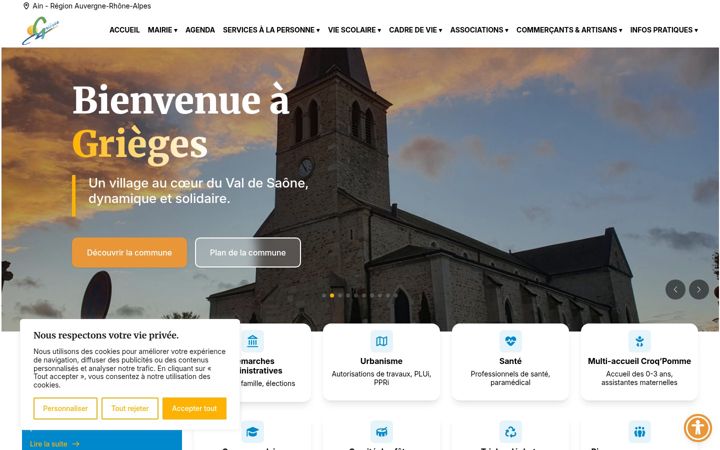 Screenshot of grieges.fr