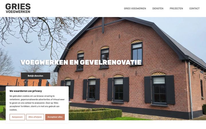 Screenshot of griesvoegwerken.nl