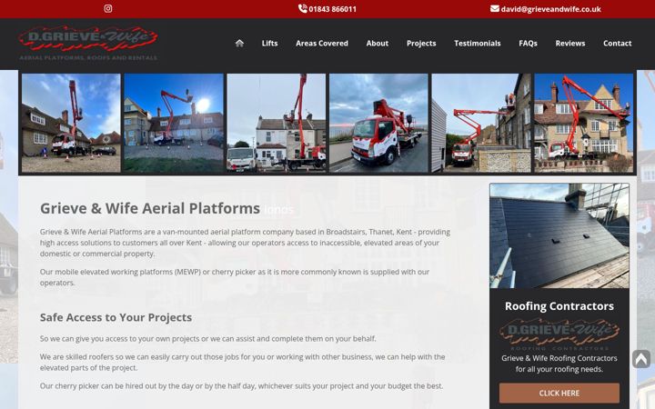 Screenshot of grieveandwifeaerialplatforms.co.uk