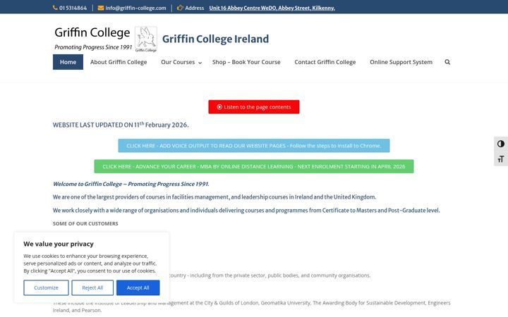 Screenshot of griffin-college.com