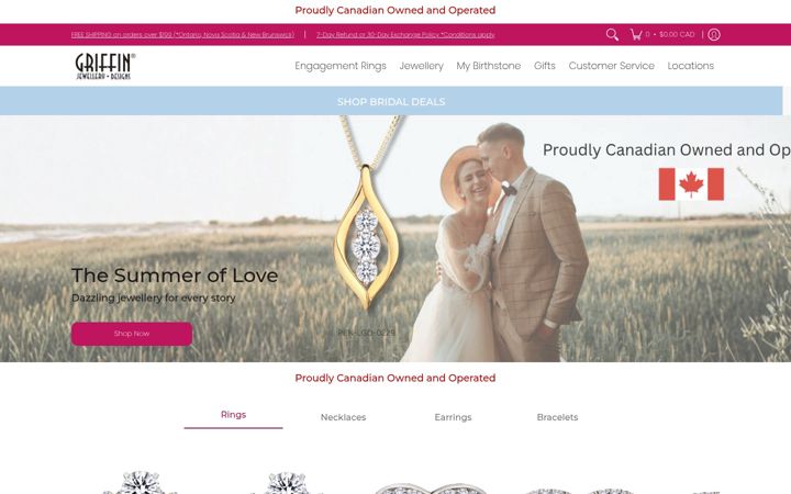 Screenshot of griffinjewellery.com