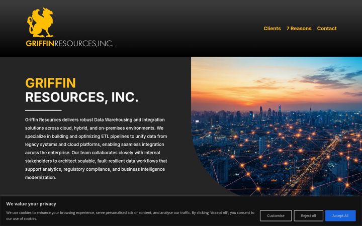 Captura de ecrã de griffinresources.com