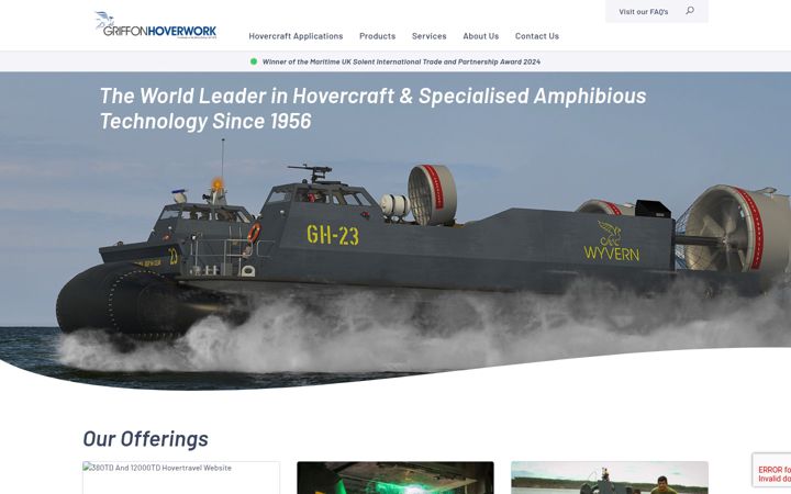 Kuvakaappaus sivustosta griffonmarineshipyard.co.uk