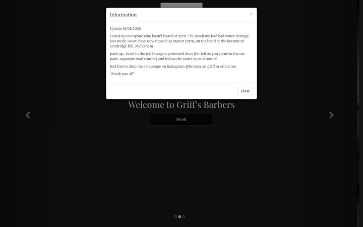 Screenshot of griffsbarbers.com