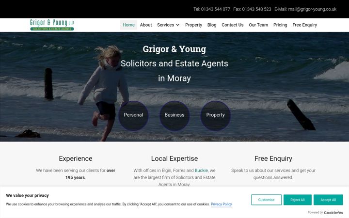 Screenshot of grigor-young.co.uk