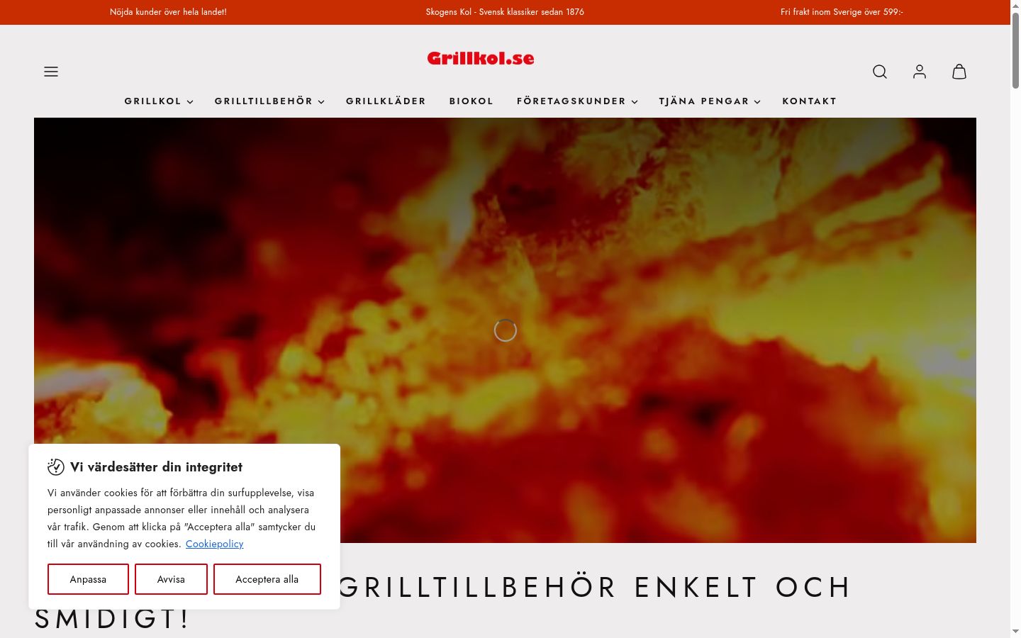 Screenshot del banner di consenso mostrato prima di qualsiasi interazione