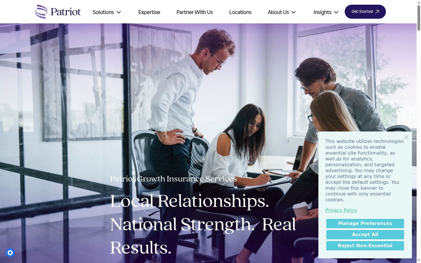 Screenshot of the consent banner shown before any interaction