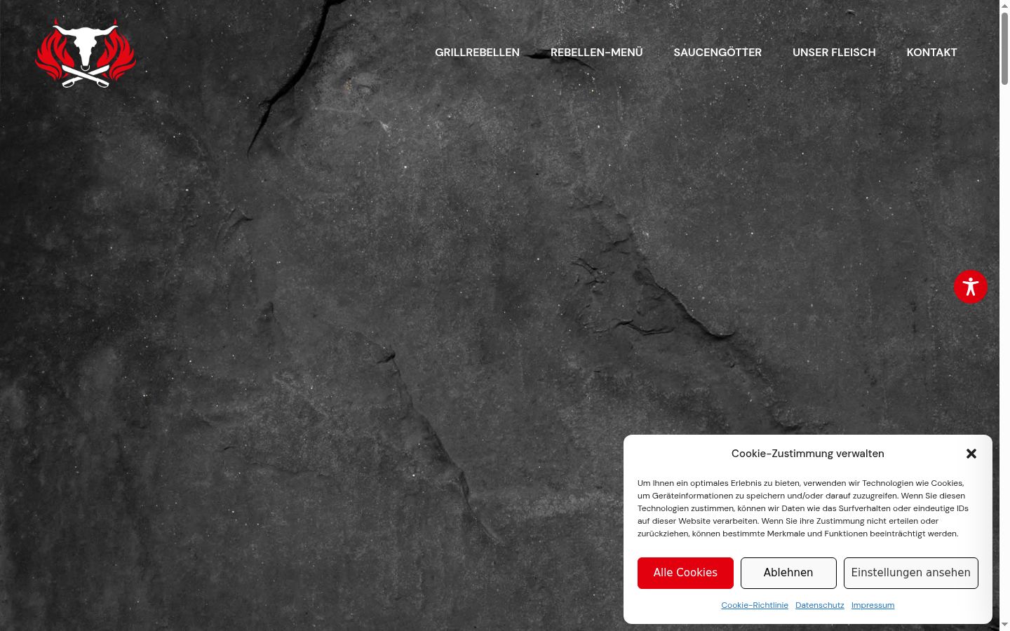Screenshot del banner di consenso mostrato prima di qualsiasi interazione