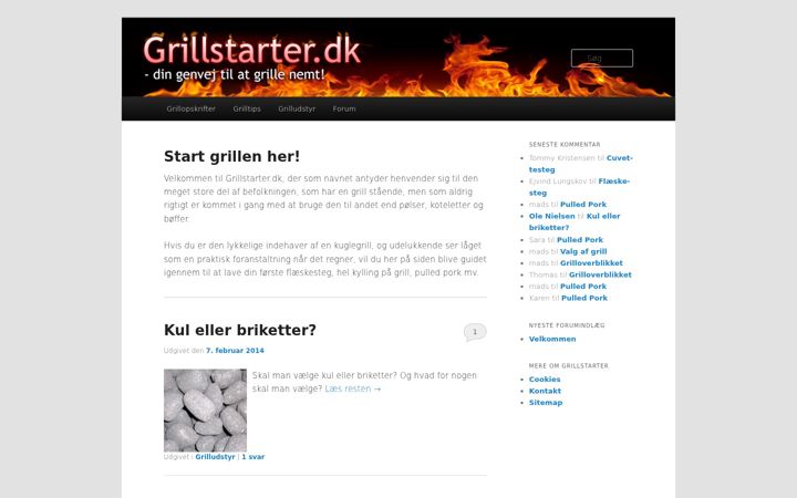 Screenshot of grillstarter.dk