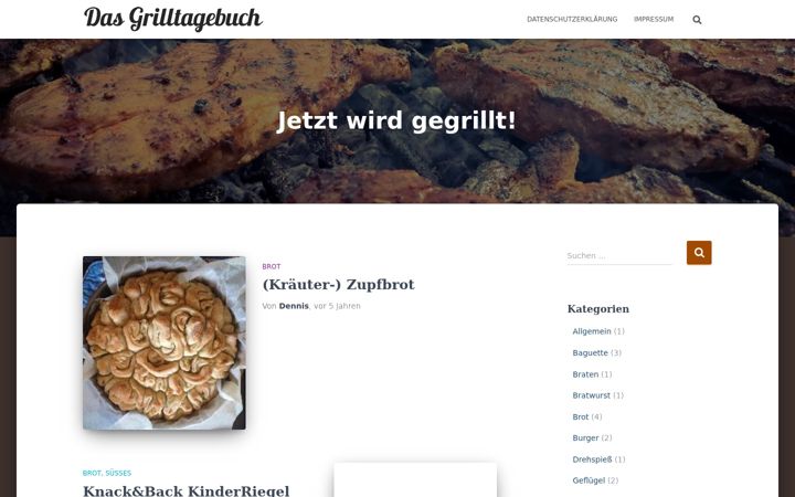Screenshot of grilltagebuch.de