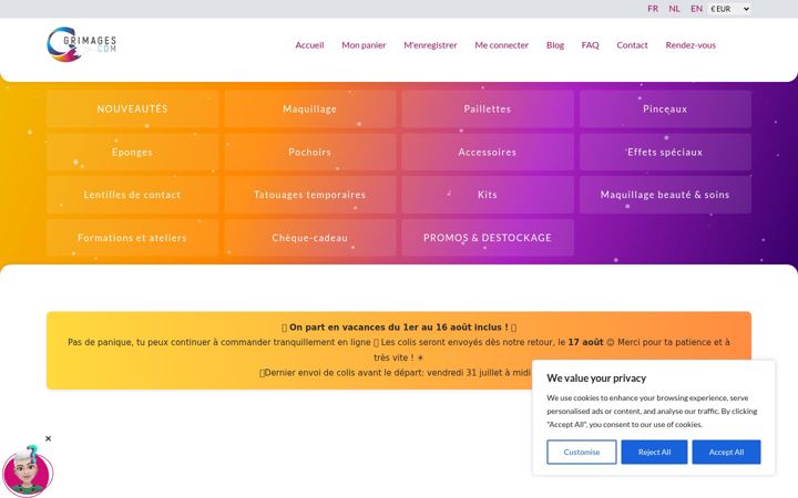 Screenshot of grimages.com