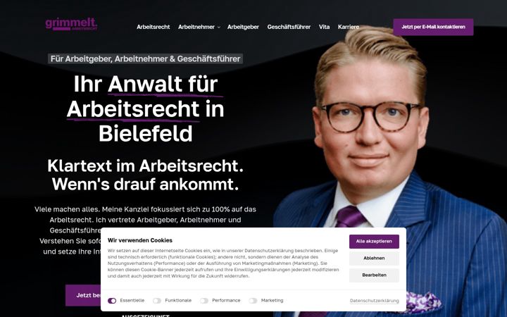 Screenshot of grimmelt-arbeitsrecht.de