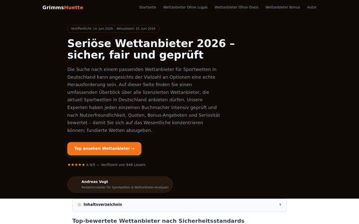 Screenshot of grimms-huette.de