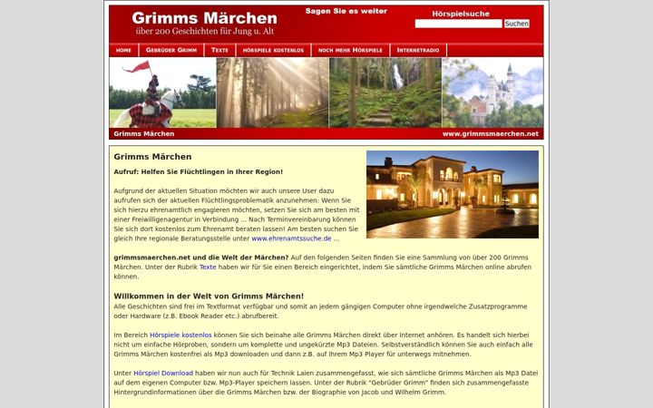 Screenshot of grimmsmaerchen.net