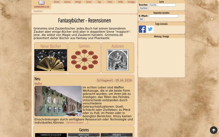Screenshot of grimoires.de