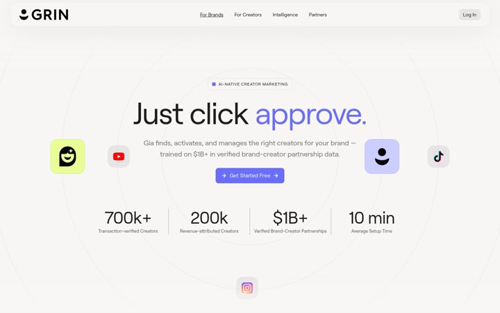 Screenshot of grin.ai