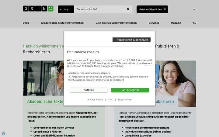 Posnetek zaslona grin.com