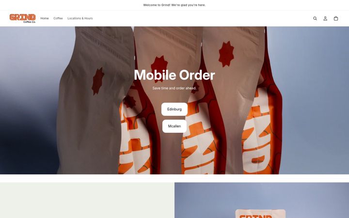 Screenshot of grindcoffee.co