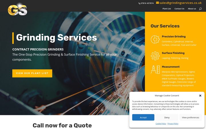 Screenshot of grindingservices.co.uk